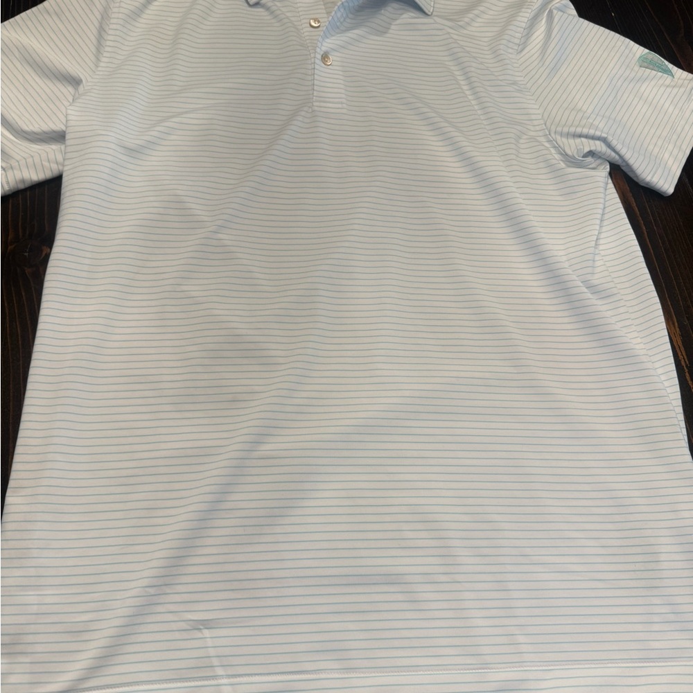 Peter Millar Sky Blue Striped Polo Shirt